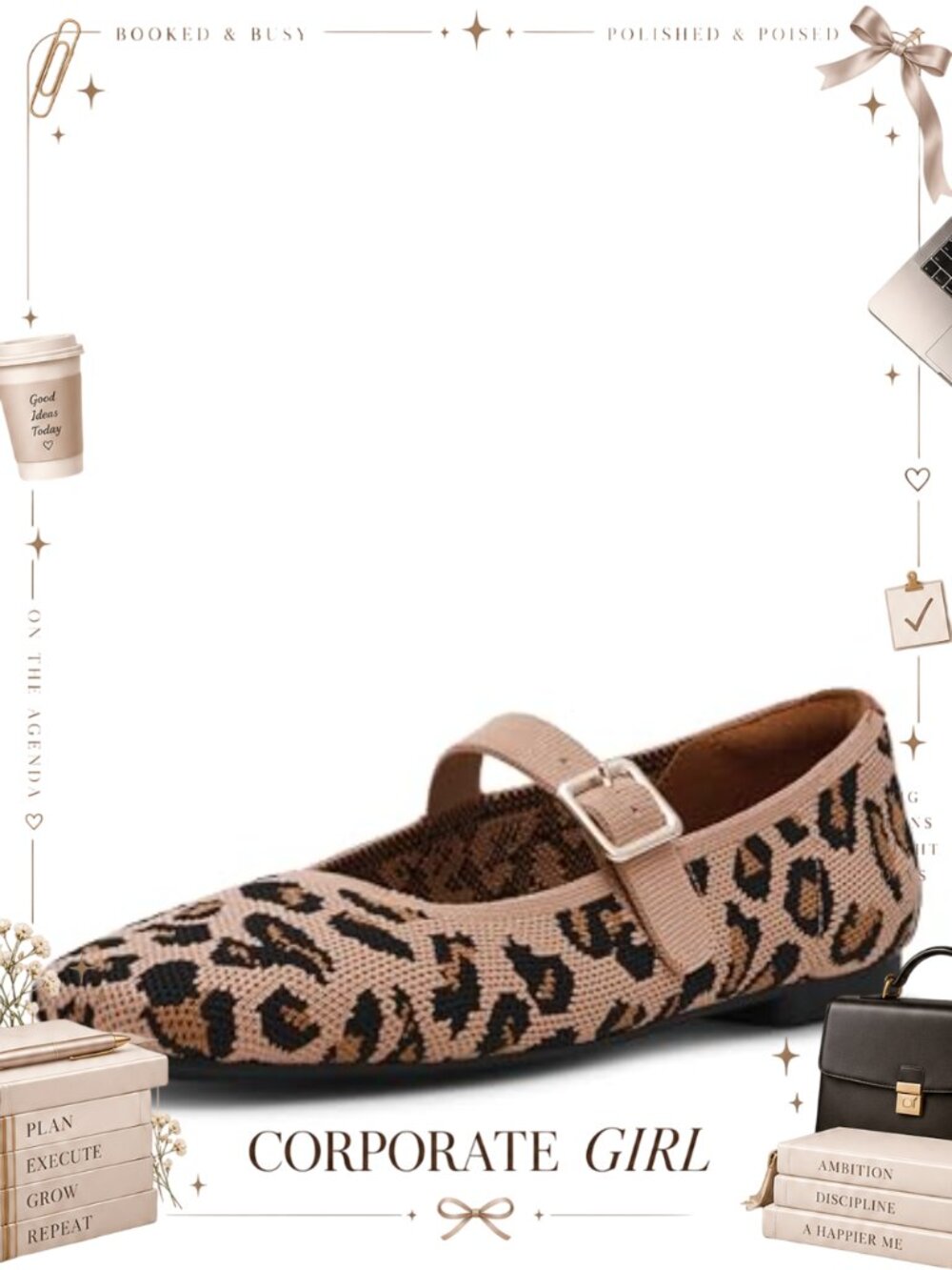 Anne Klein Mabel Ballet Flat Square Toe PU Comfort Slip-On Casual
